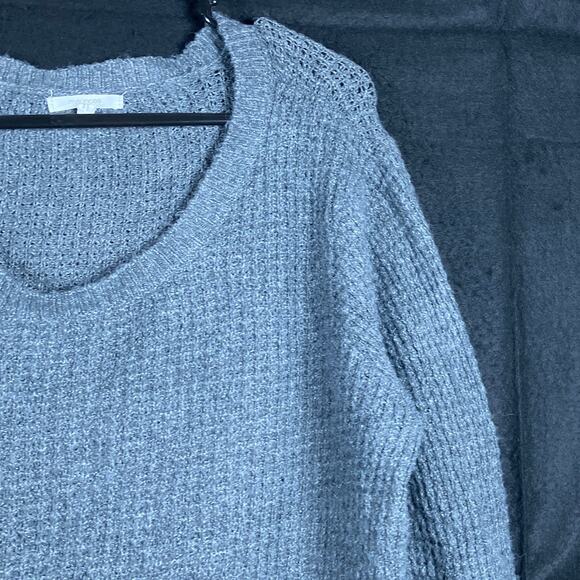 Maurices Womens Sweater Dark Gray Lightweight Waffle Knit Pullover Stretch L - Picture 5 of 12